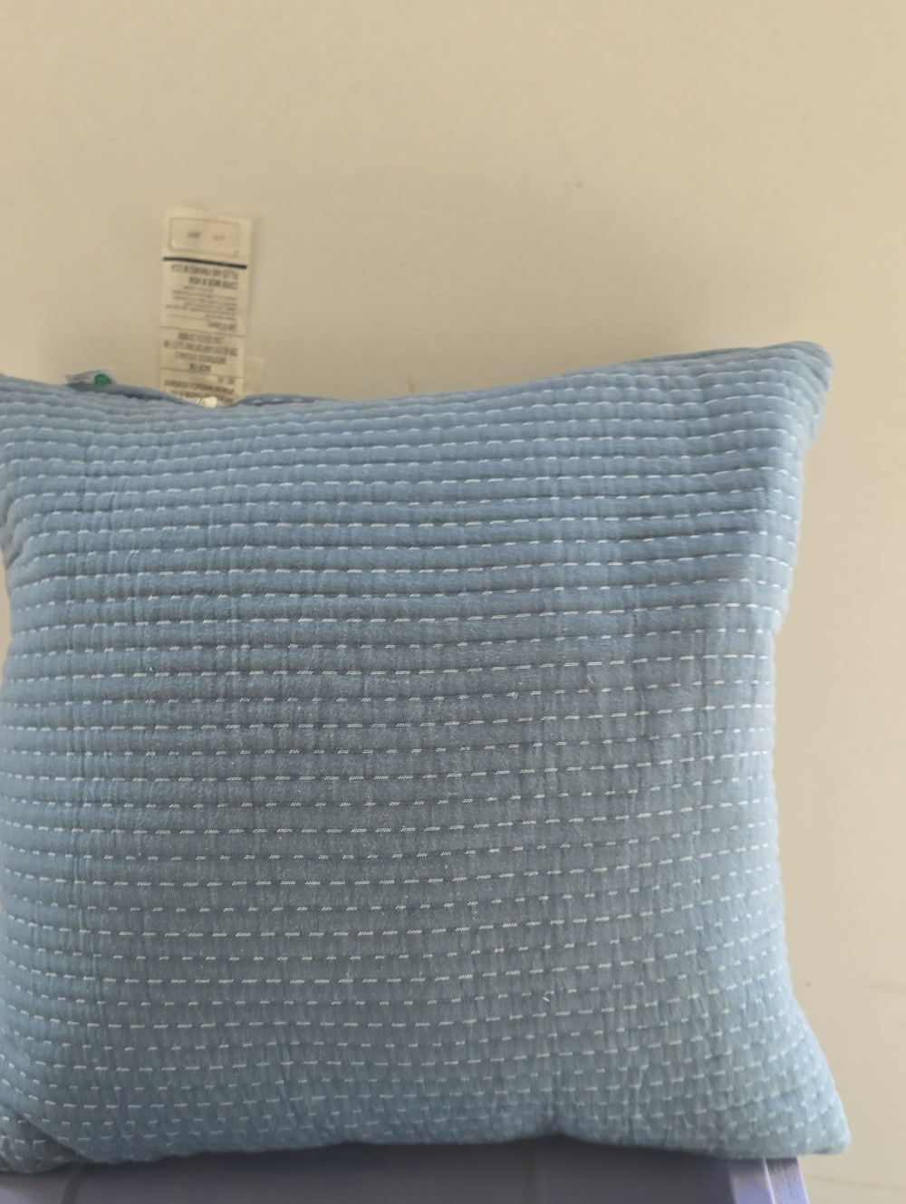 Quilted Light Blue Accent Pillow - Home Accents